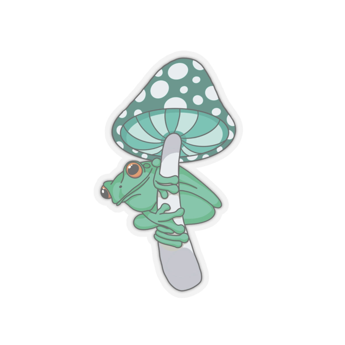 Frog and Mushroom Sticker Paper products Printify   