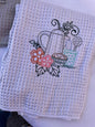 Embroidered Kitchen tea towel  April & Mae designs and alterations   