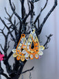 yellow and orange free standing lace teardrop earrings earrings April & Mae designs and alterations   