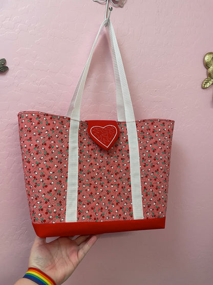 Large red Apple Tote Bag Bags April & Mae designs and alterations   