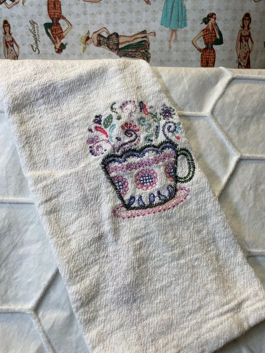 Tea cup Tea towel  April & Mae designs and alterations   