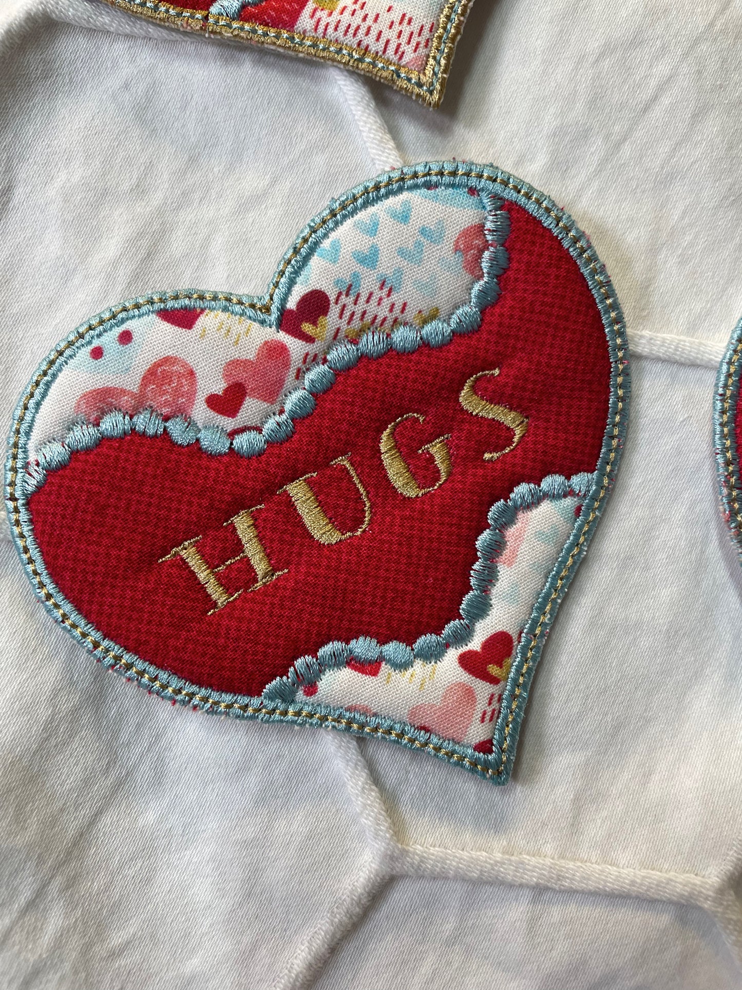 Set of red Valentines heart mug rugs  April & Mae designs and alterations   