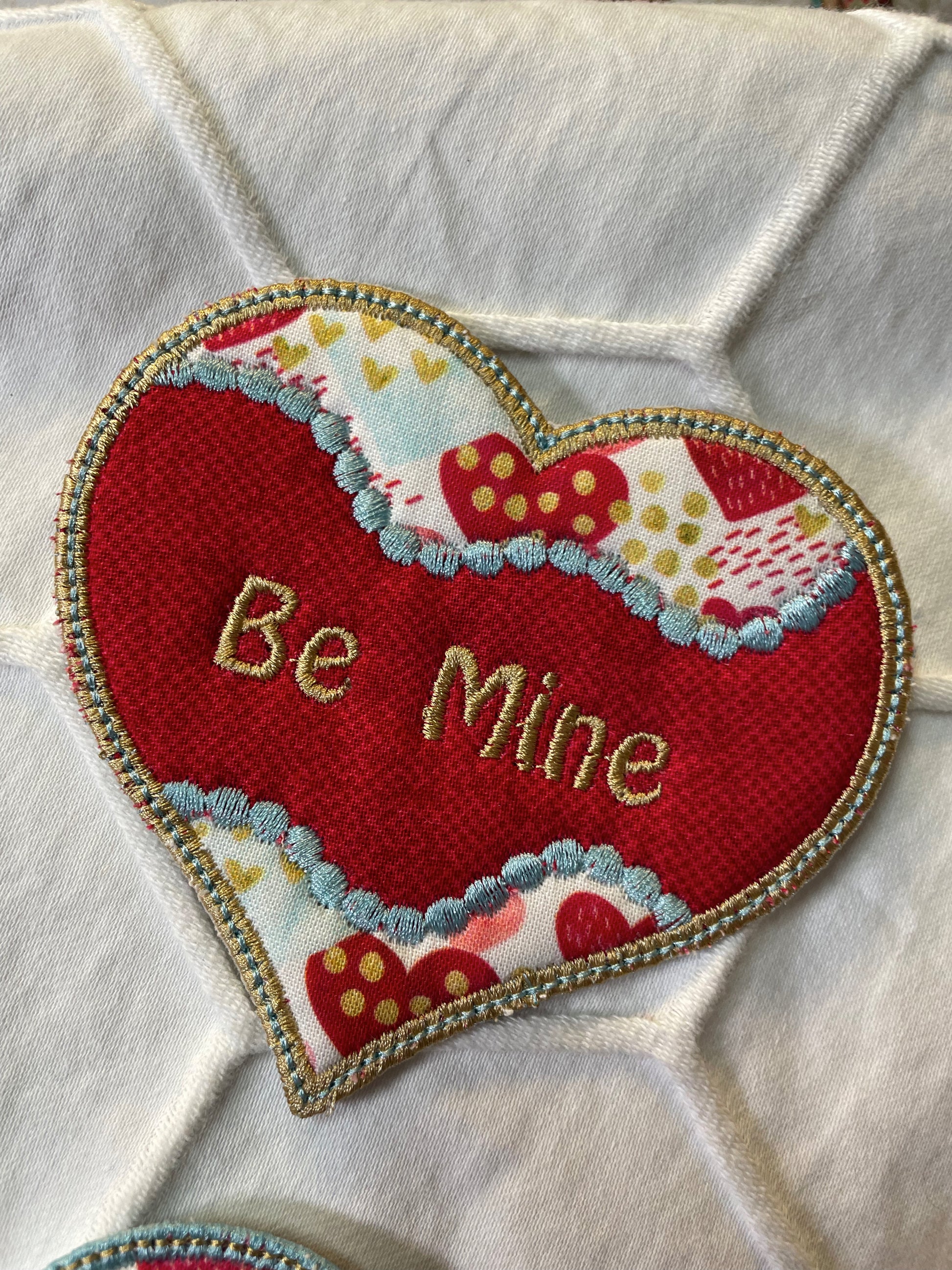 Set of red Valentines heart mug rugs  April & Mae designs and alterations   