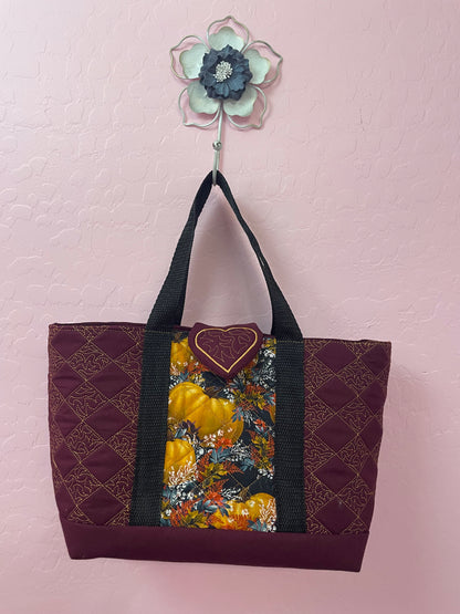 Small Purple pumpkin tote bag Bags April & Mae designs and alterations   