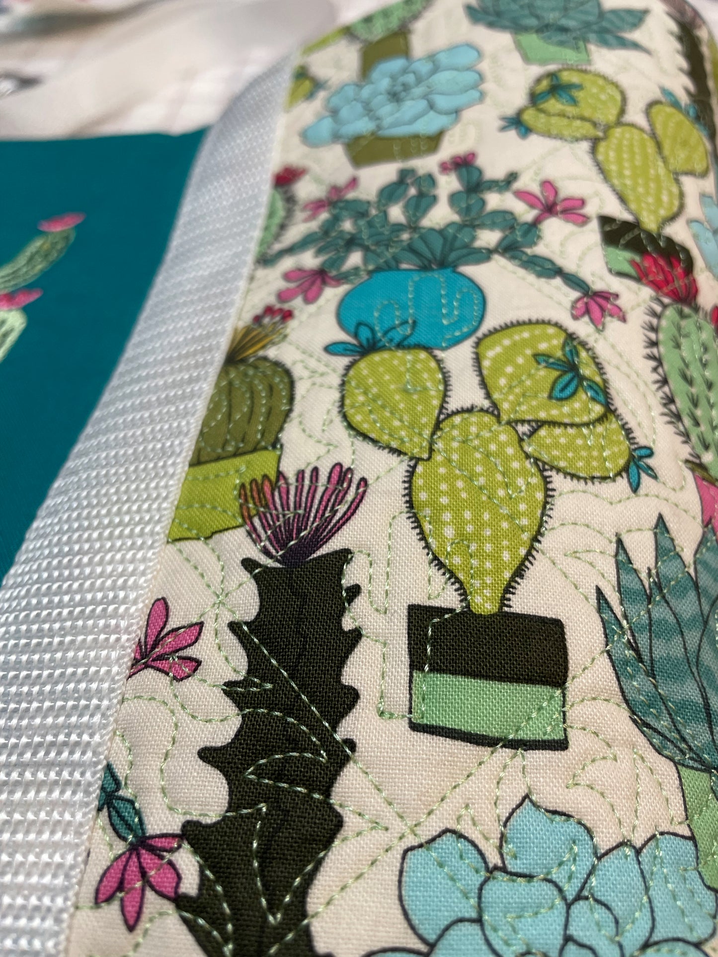 Stylish & Eco-Friendly: Handmade Embroidered Saguaro Cactus Tote Bag Bags April & Mae designs and alterations   