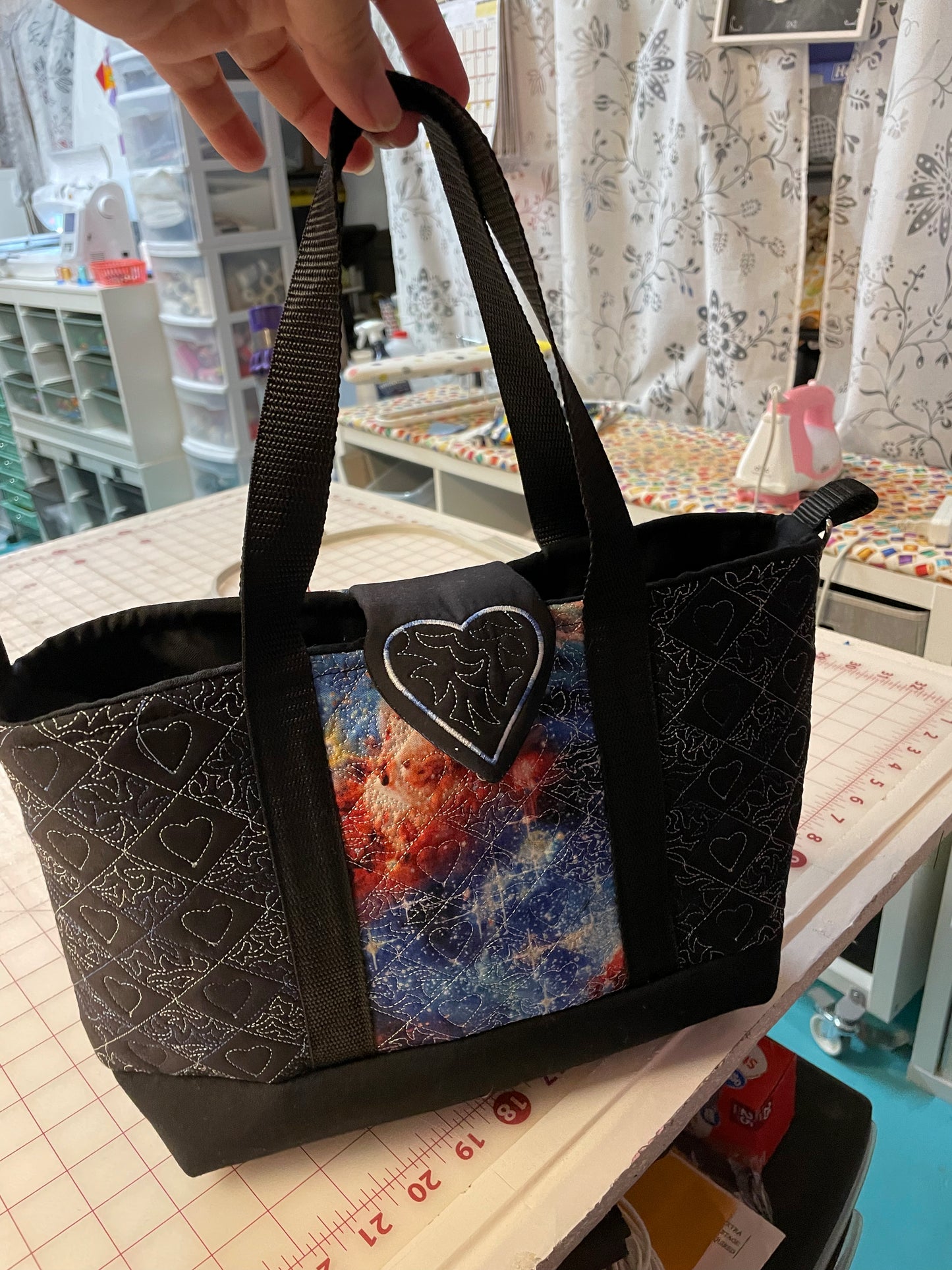 Out of This World: Handmade Small Galaxy-Inspired Tote Bag Bags April & Mae designs and alterations   