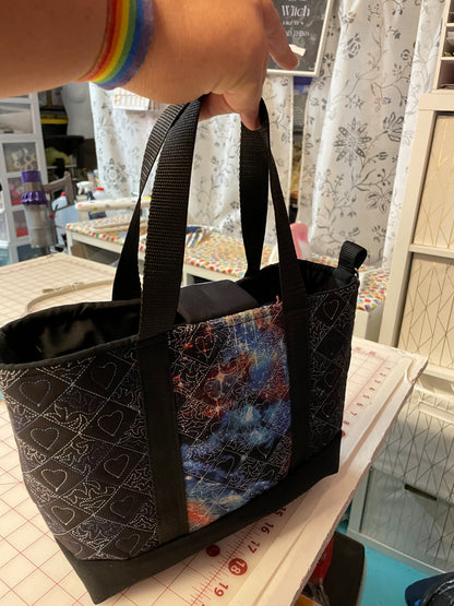 Out of This World: Handmade Small Galaxy-Inspired Tote Bag Bags April & Mae designs and alterations   