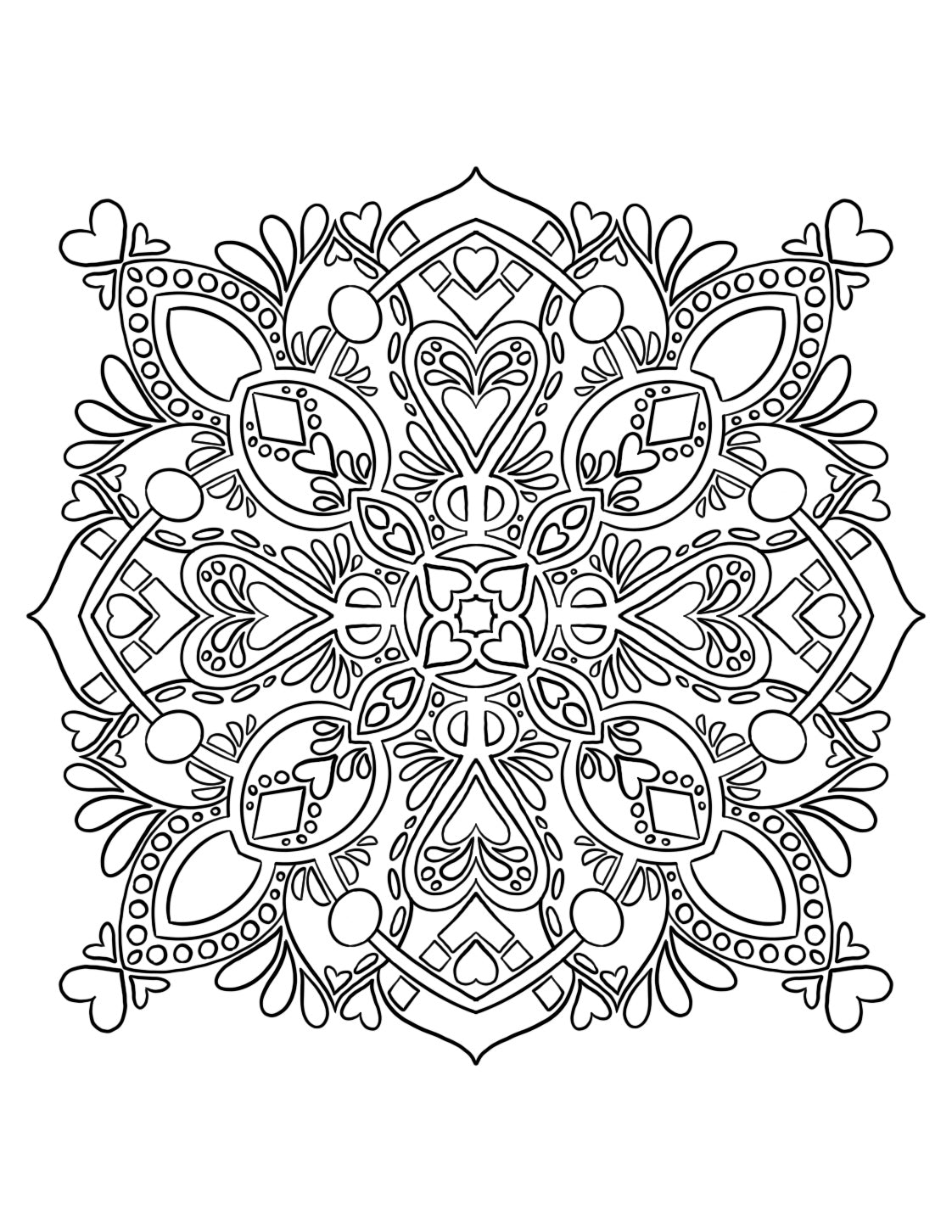 Valentines Mandala Coloring Book Paper products April & Mae designs and alterations   