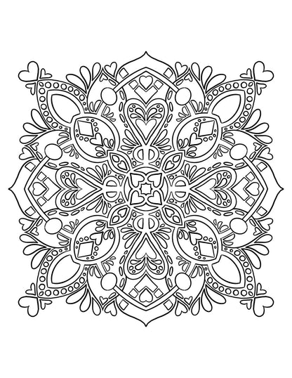 Valentines Mandala Coloring Book Paper products April & Mae designs and alterations   