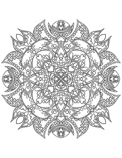 Valentines Mandala Coloring Book Paper products April & Mae designs and alterations   