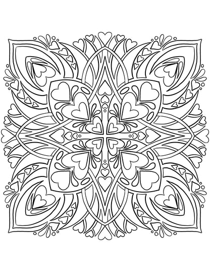 Valentines Mandala Coloring Book Paper products April & Mae designs and alterations   