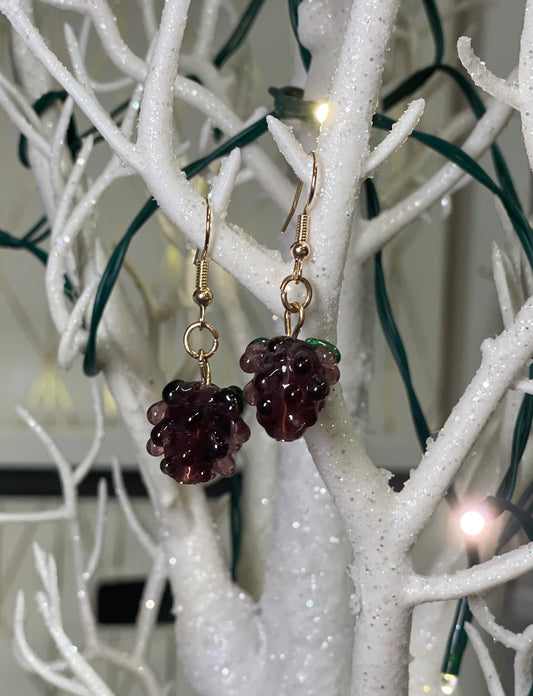 Grapes glass bead earrings  April & Mae designs and alterations    