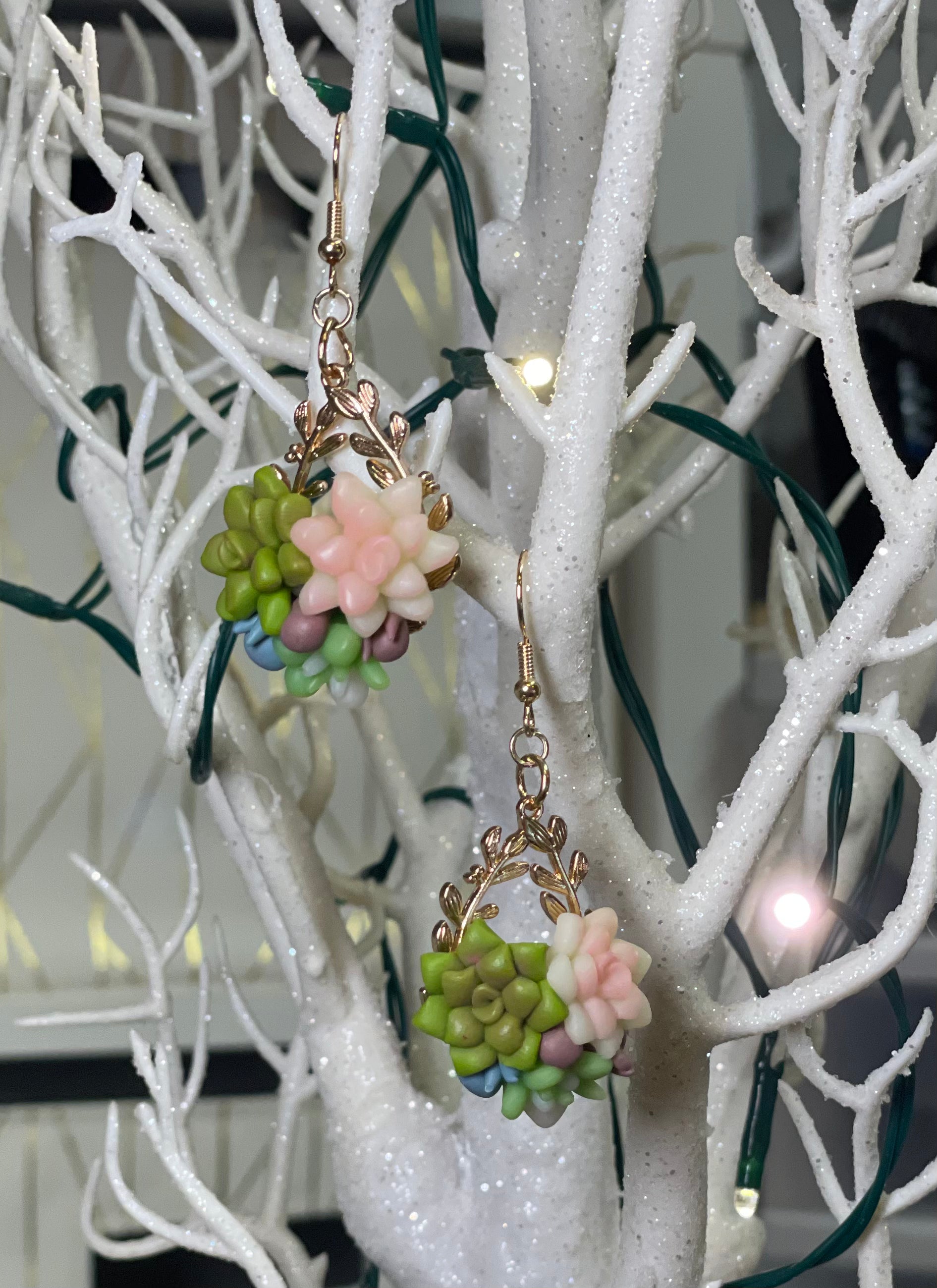 Succulent earrings  April & Mae designs and alterations    