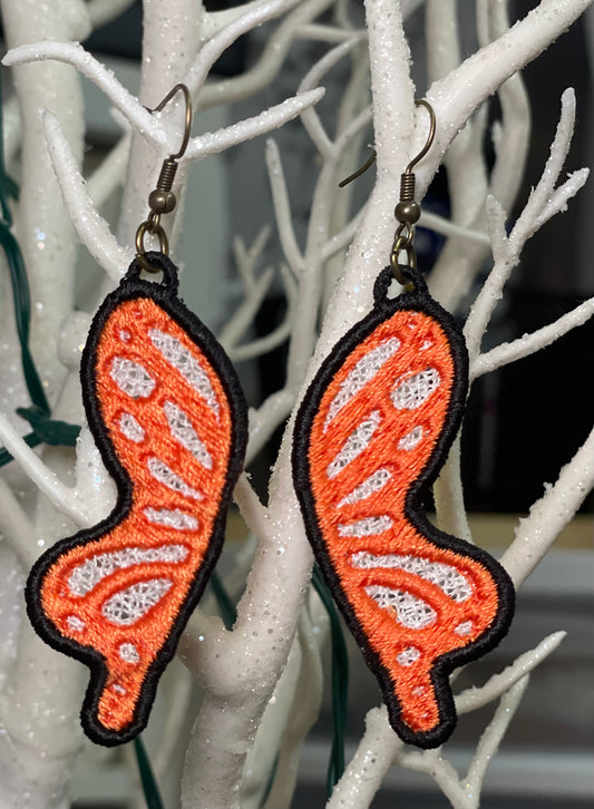 Butterfly free standing lace earrings  April & Mae designs and alterations    