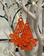 Orange free standing lace teardrop earrings  April & Mae designs and alterations    